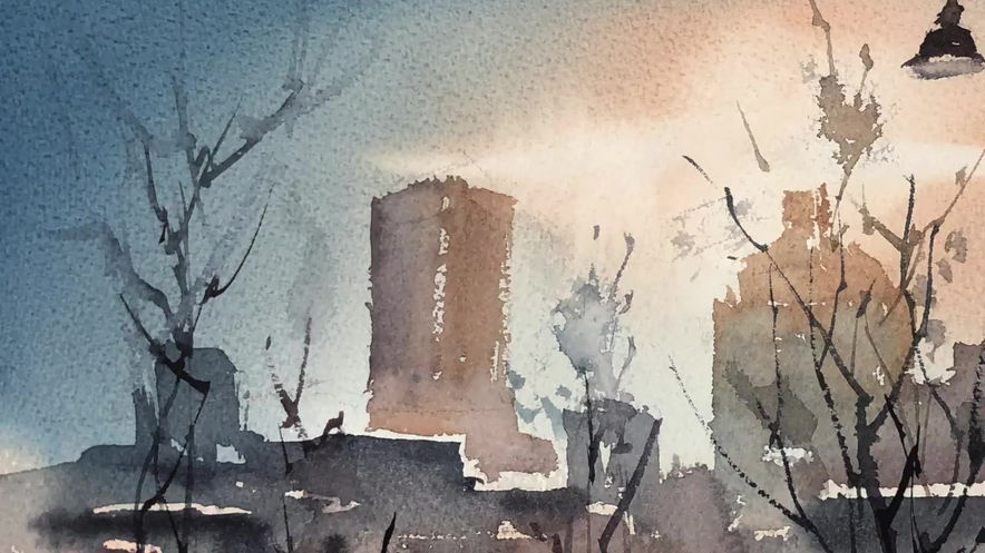 #31 Montreal Downtown (Watercolor Cityscape Tutorial)